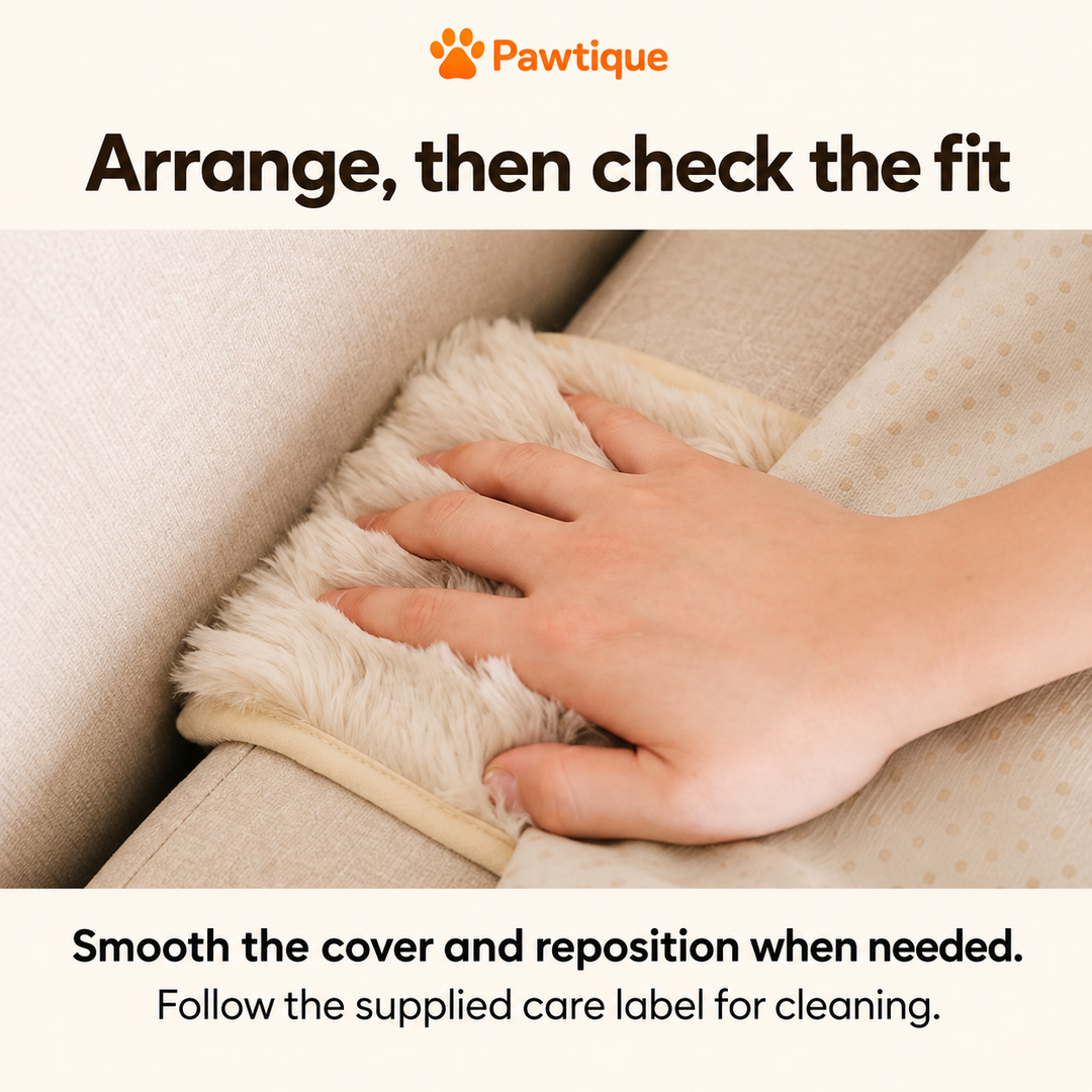 EverDry plush furniture cover: adjust care
