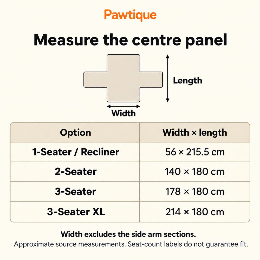 EverDry plush furniture cover: fit guide