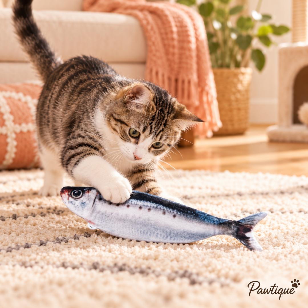 Pawtique flopping fish cat toy lifestyle