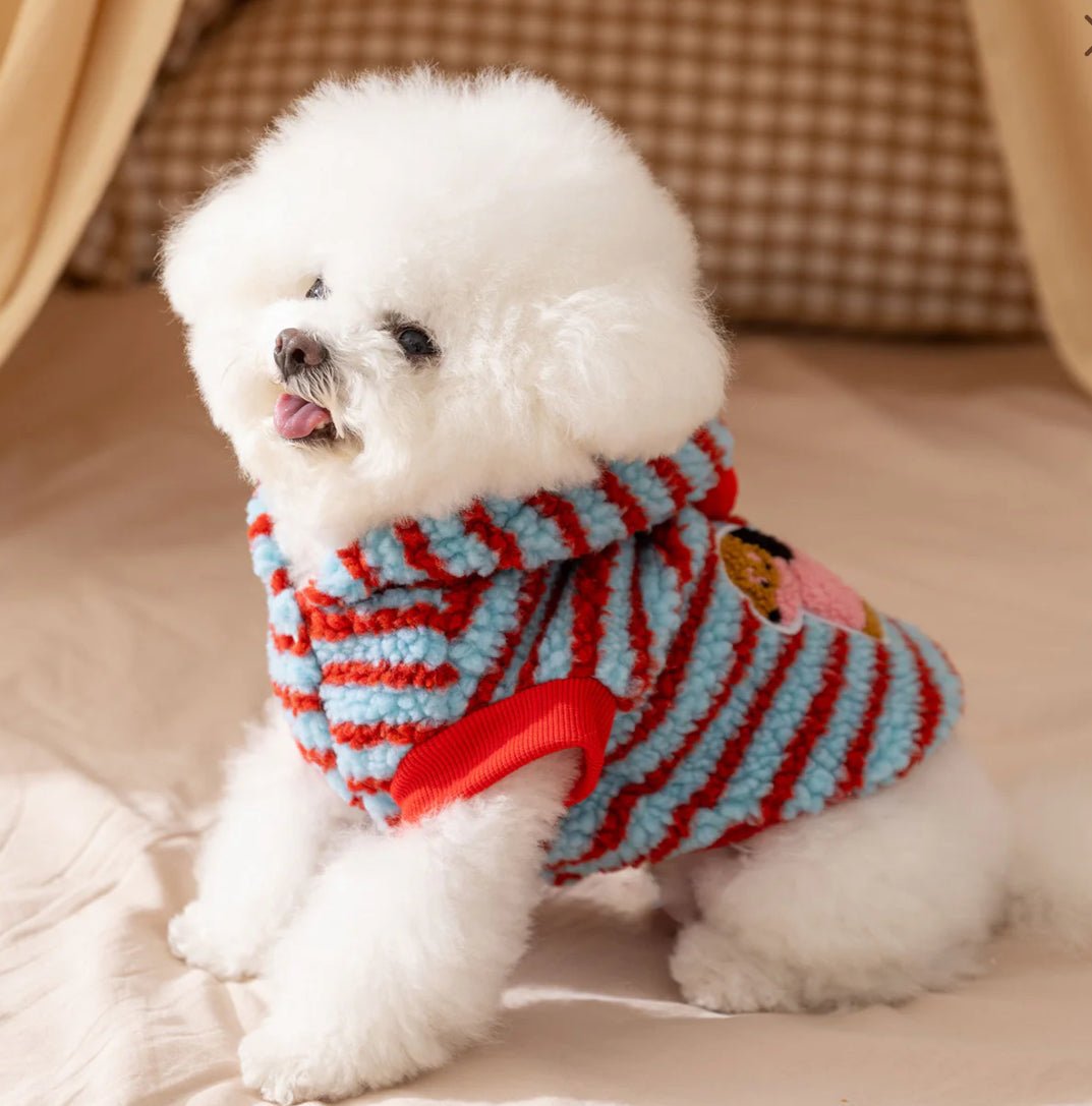 Fleece Striped Dachshund Dog Cat Harness Hoodie – Warm, stylish, and functional all in one. - Pawtique