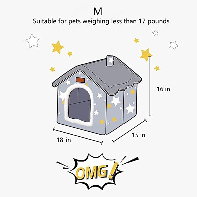 Foldable Closed Cave Pet House - Pawtique