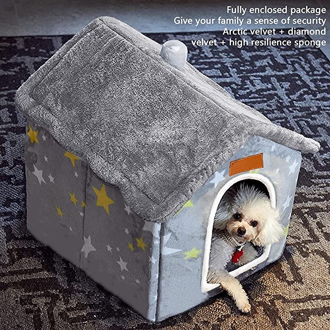Foldable Closed Cave Pet House - Pawtique