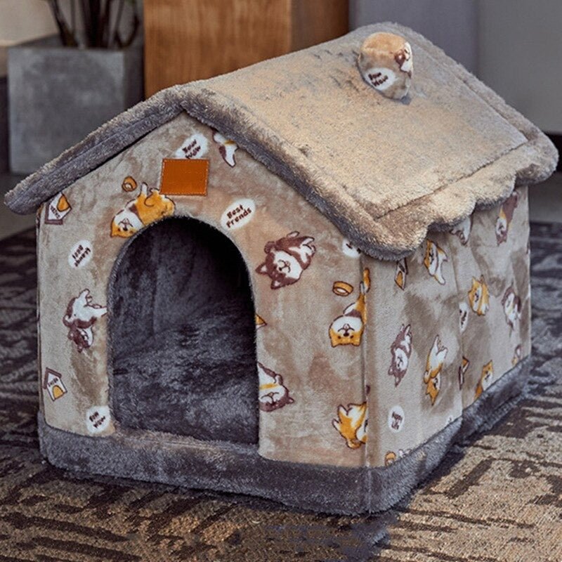 Foldable Closed Cave Pet House - Pawtique