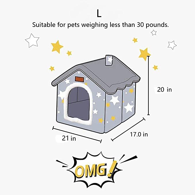 Foldable Closed Cave Pet House - Pawtique