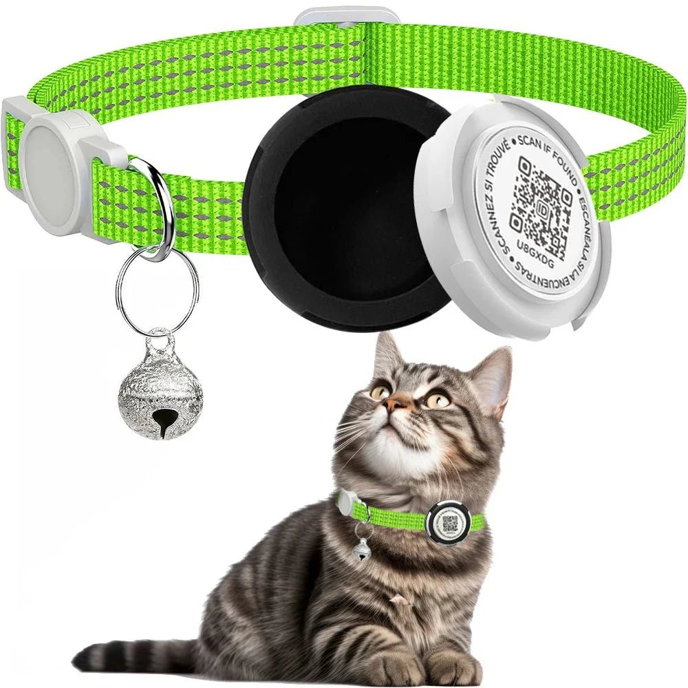 GPS Cat Collar with Airtag Holder &amp;amp; Reflection - Pawtique