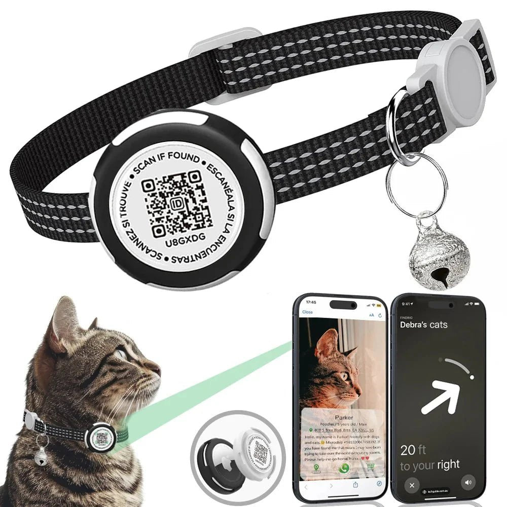 GPS Cat Collar with Airtag Holder &amp; Reflection - Pawtique
