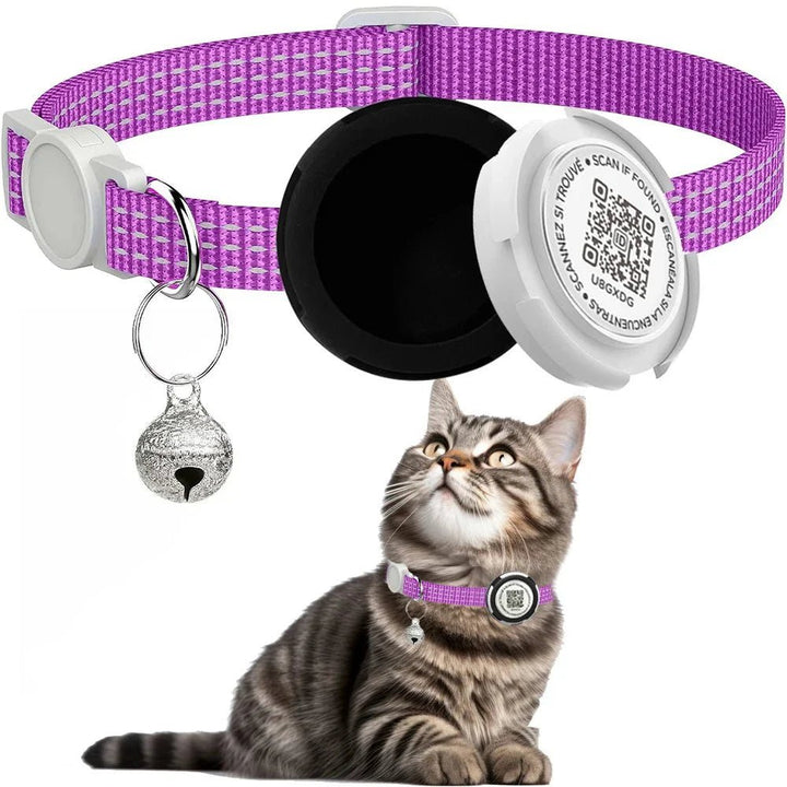 GPS Cat Collar with Airtag Holder &amp;amp; Reflection - Pawtique
