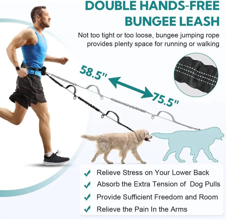 Hands - free Dog Leash with Storage Pouch - Pawtique