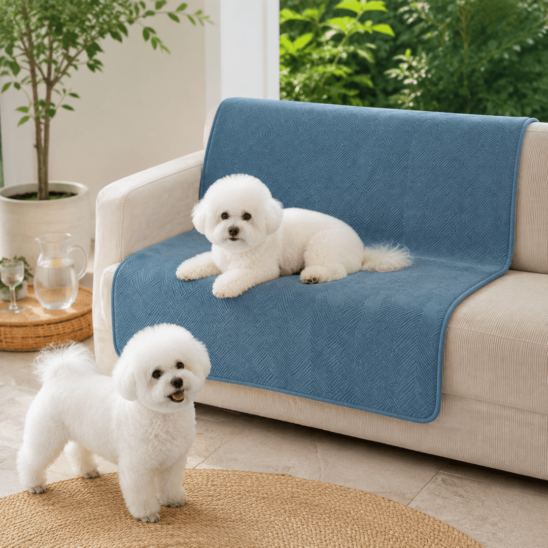 HerringboneGuard Water-Repellent Chenille Sofa Protector - Pawtique