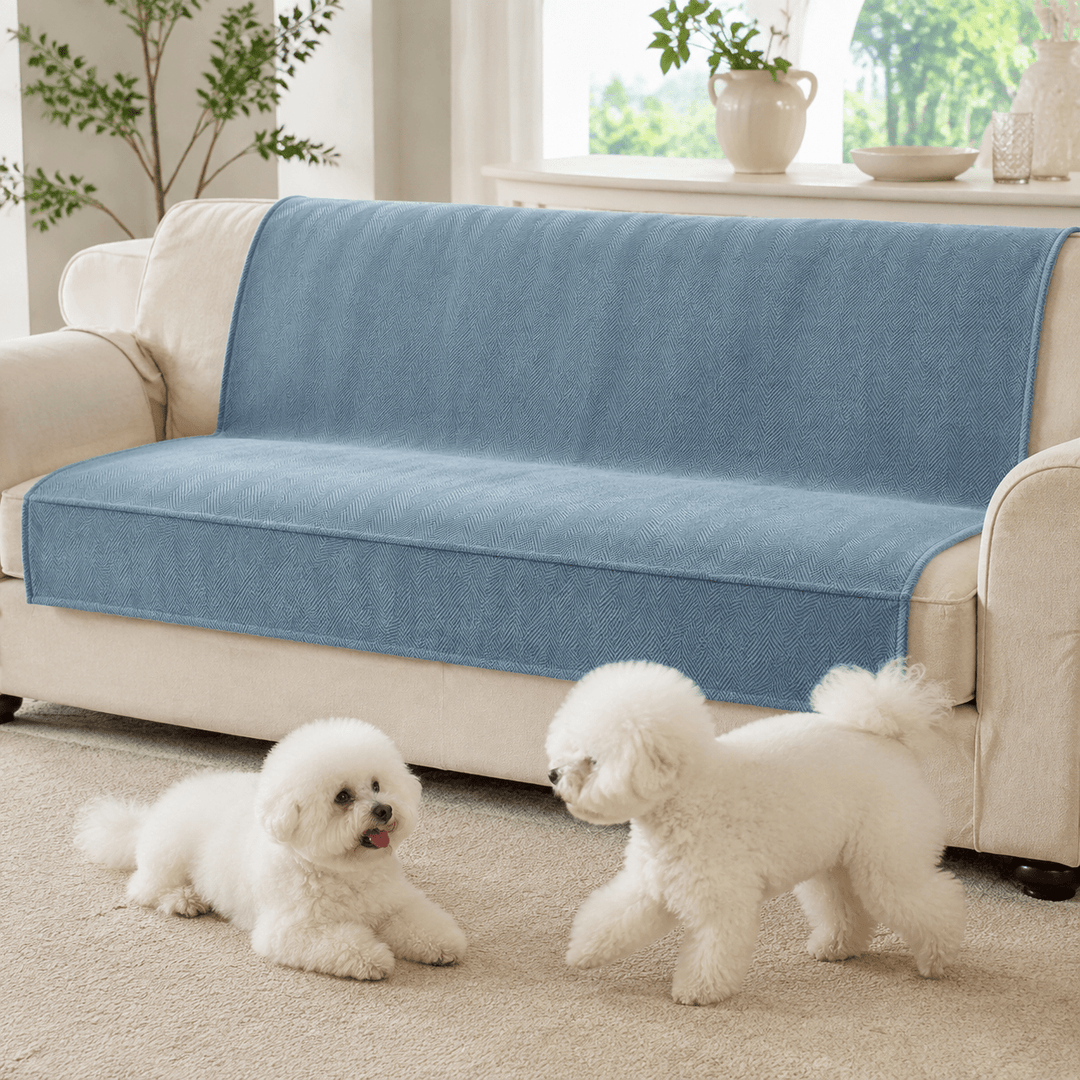 HerringboneGuard Water-Repellent Chenille Sofa Protector - Pawtique