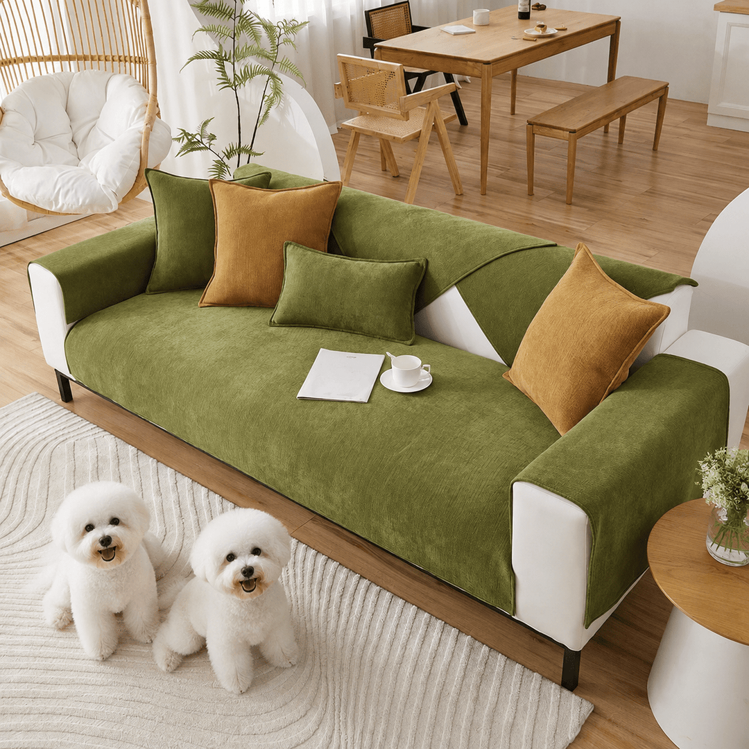 HerringboneGuard Water-Repellent Chenille Sofa Protector - Pawtique