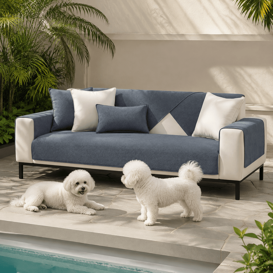 HerringboneGuard Water-Repellent Chenille Sofa Protector - Pawtique