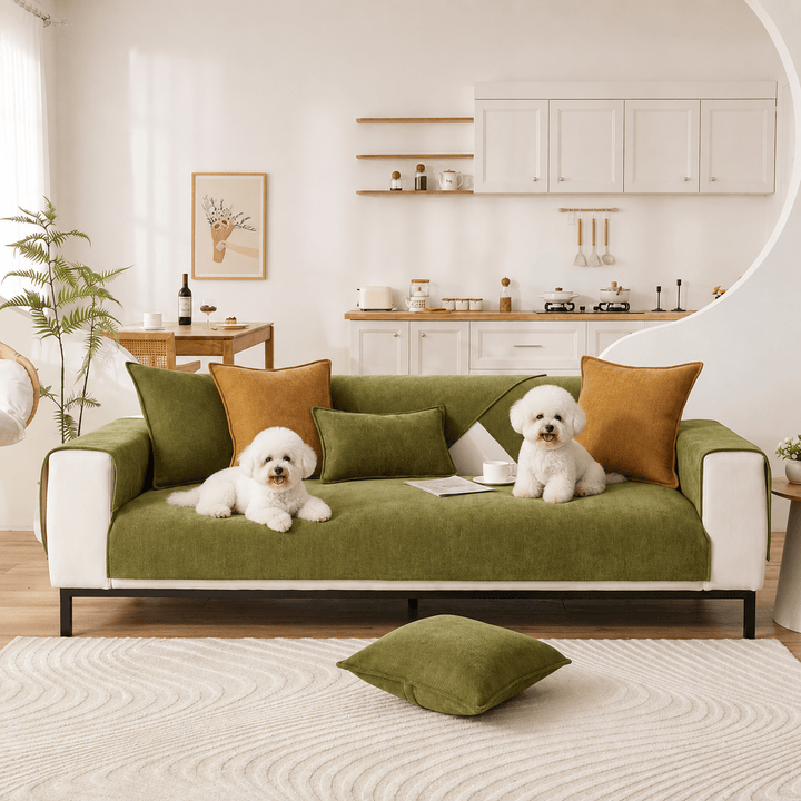 HerringboneGuard Water-Repellent Chenille Sofa Protector - Pawtique