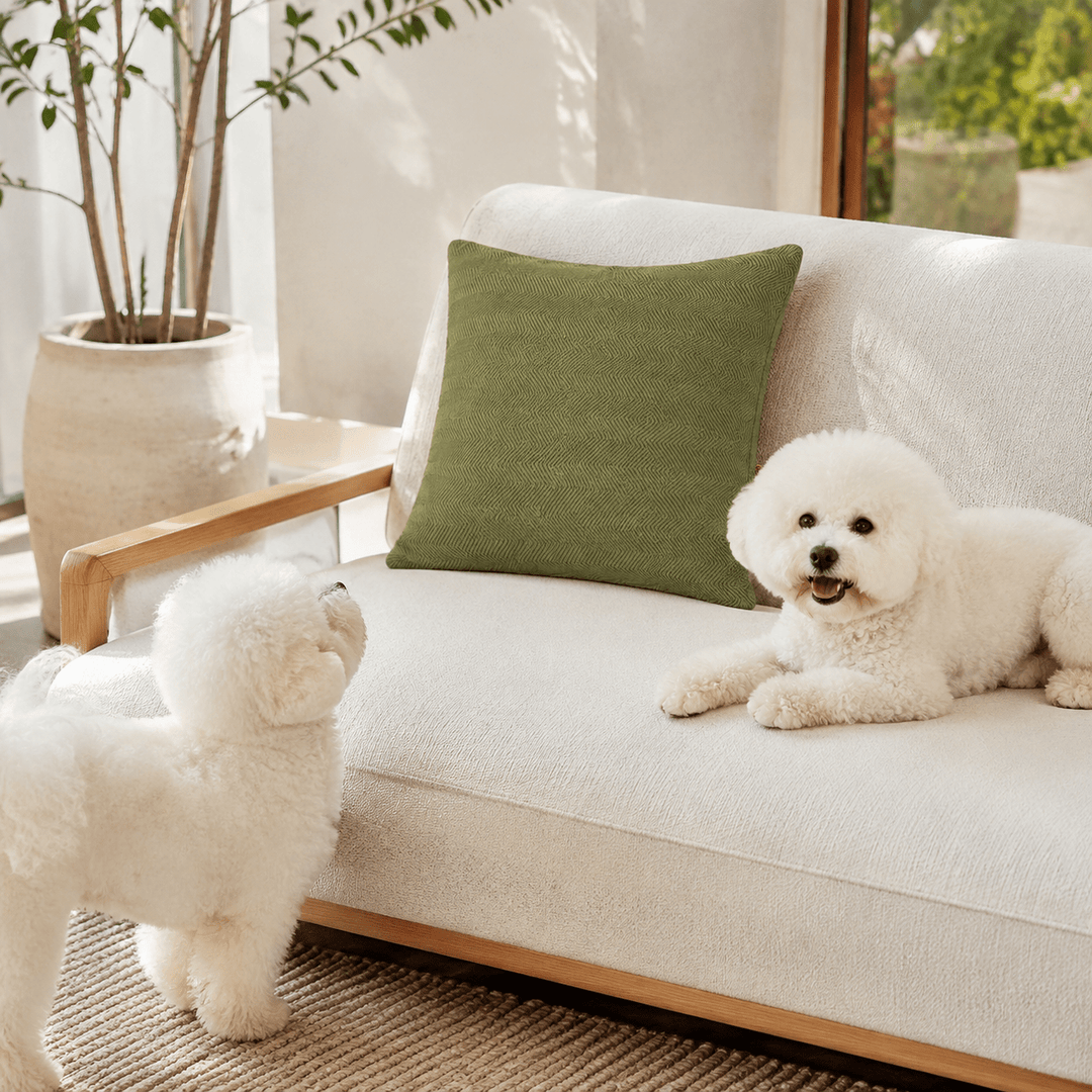 HerringboneGuard Water-Repellent Chenille Sofa Protector - Pawtique