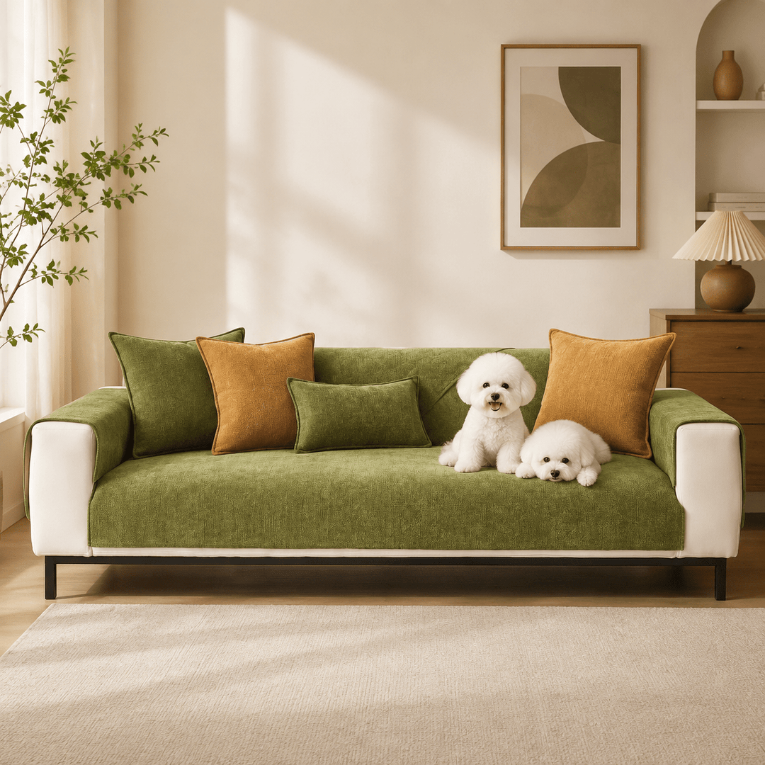 HerringboneGuard Water-Repellent Chenille Sofa Protector - Pawtique