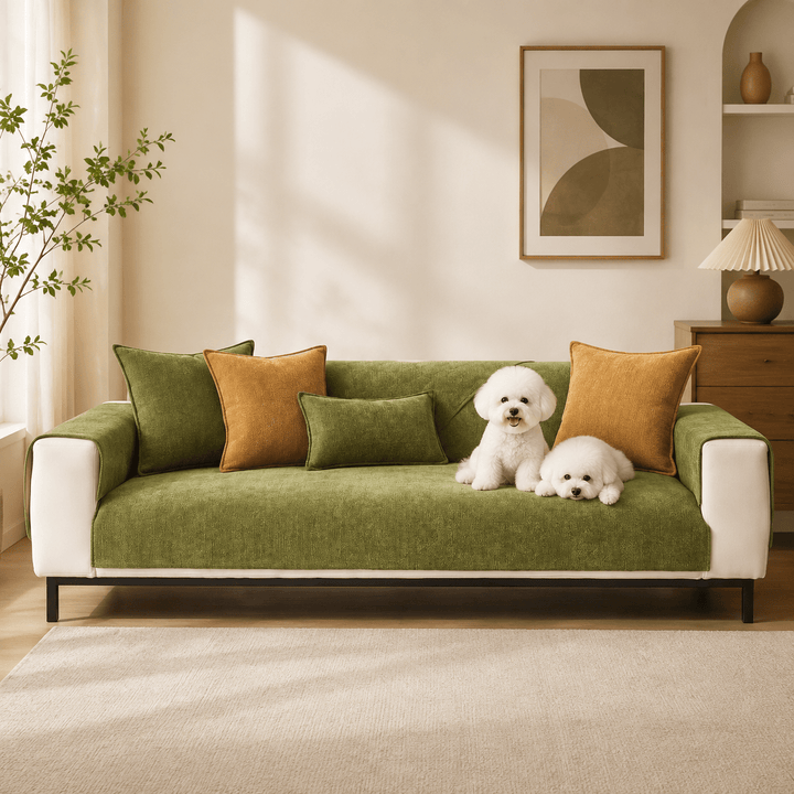 HerringboneGuard Water-Repellent Chenille Sofa Protector - Pawtique