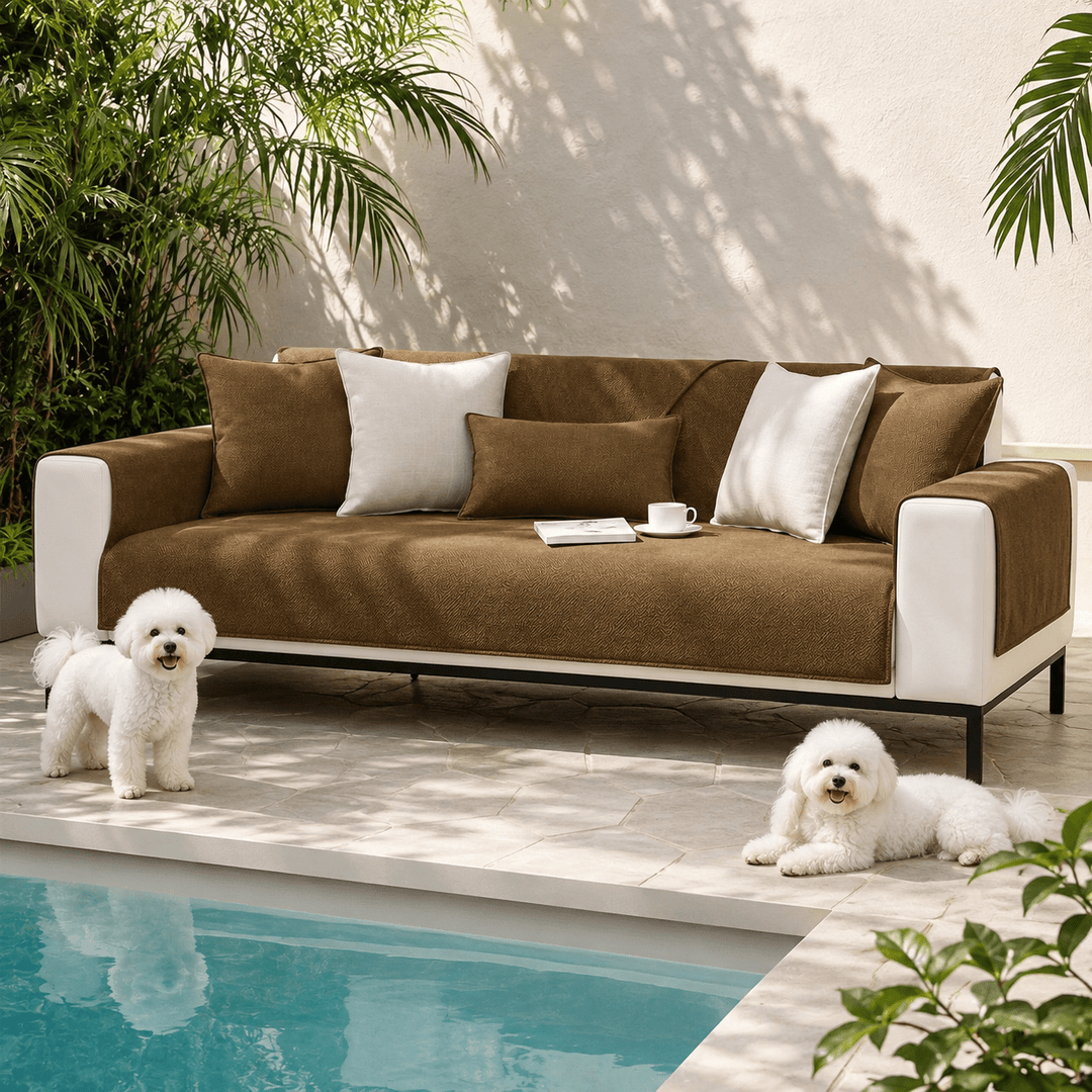 HerringboneGuard Water-Repellent Chenille Sofa Protector - Pawtique