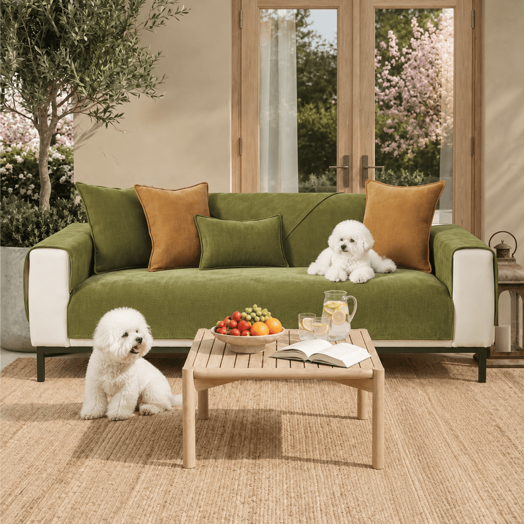 HerringboneGuard Water-Repellent Chenille Sofa Protector - Pawtique
