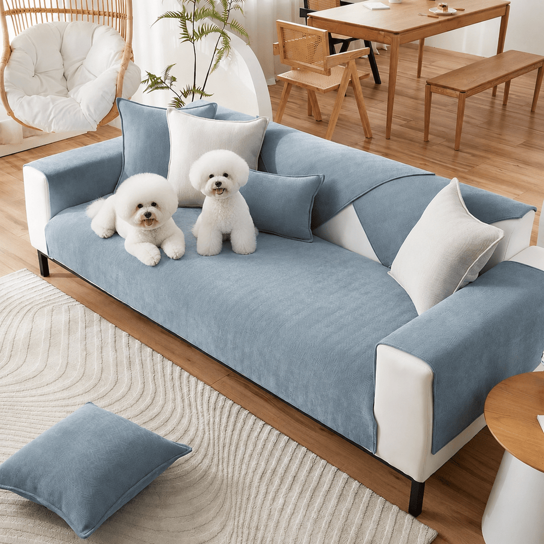 HerringboneGuard Water-Repellent Chenille Sofa Protector - Pawtique