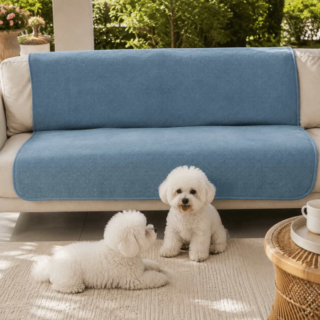 HerringboneGuard Water-Repellent Chenille Sofa Protector - Pawtique