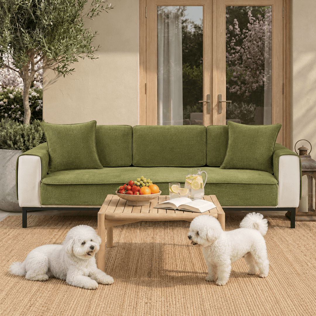 HerringboneGuard Water-Repellent Chenille Sofa Protector - Pawtique