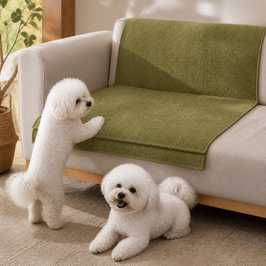 HerringboneGuard Water-Repellent Chenille Sofa Protector - Pawtique