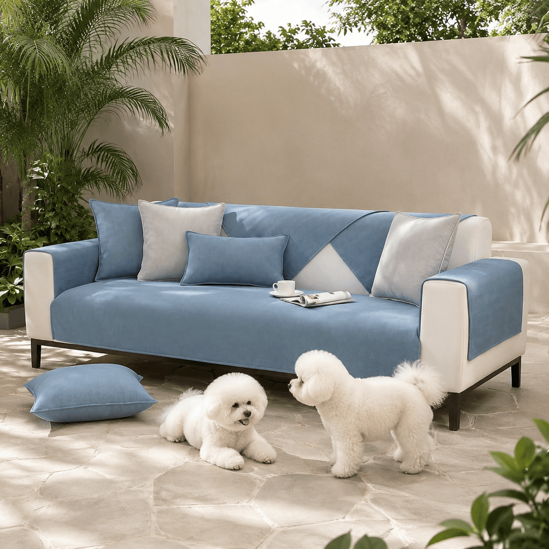 HerringboneGuard Water-Repellent Chenille Sofa Protector - Pawtique