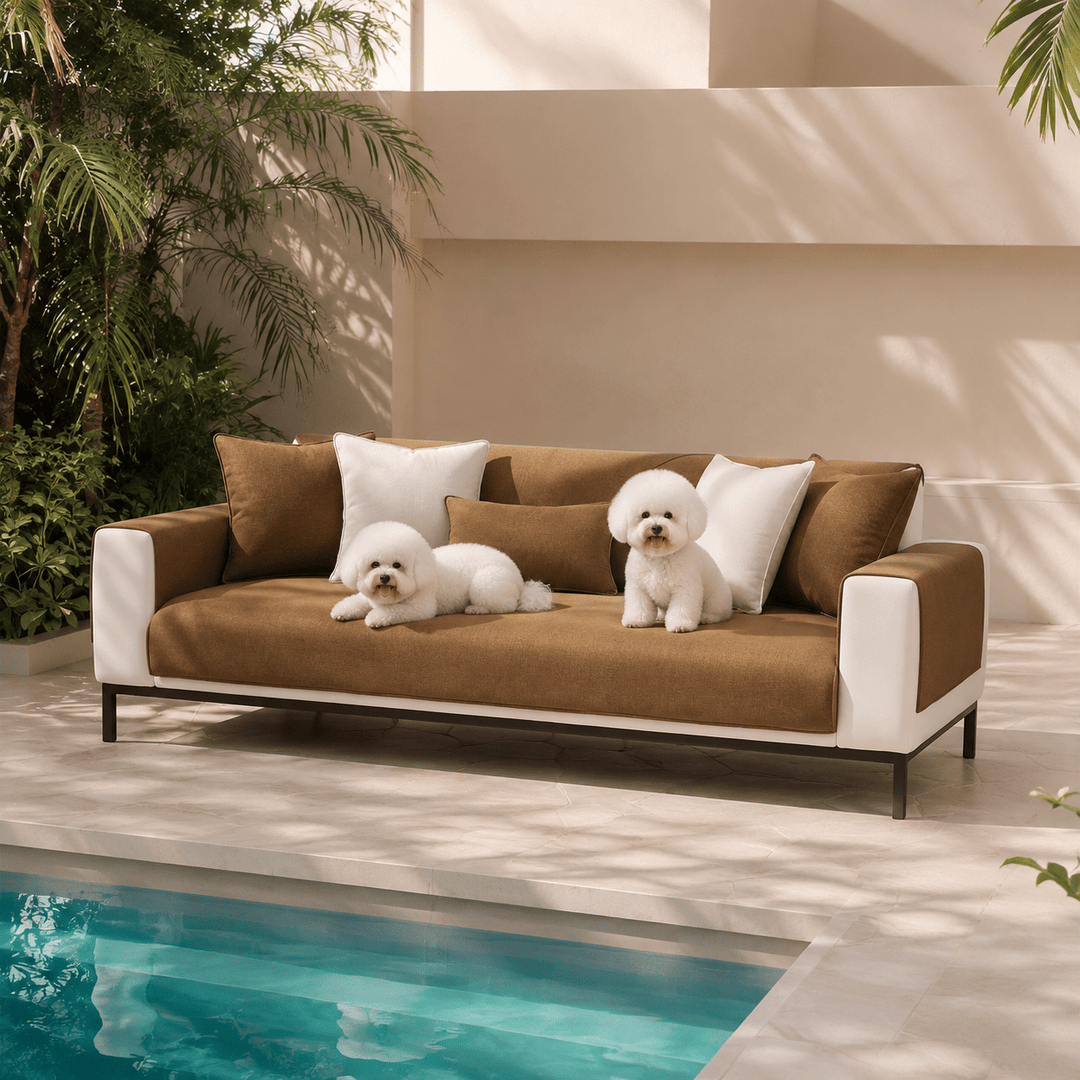 HerringboneGuard Water-Repellent Chenille Sofa Protector - Pawtique