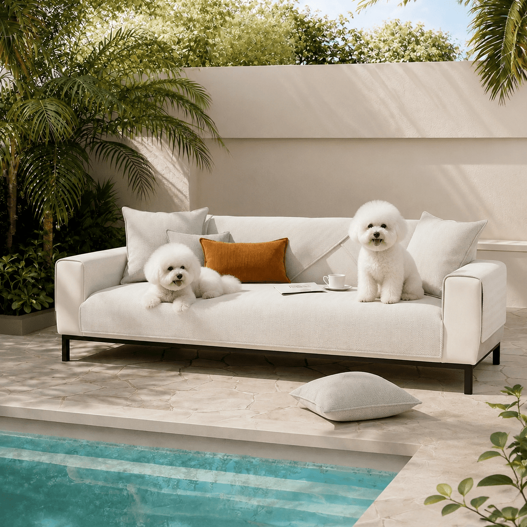 HerringboneGuard Water-Repellent Chenille Sofa Protector - Pawtique