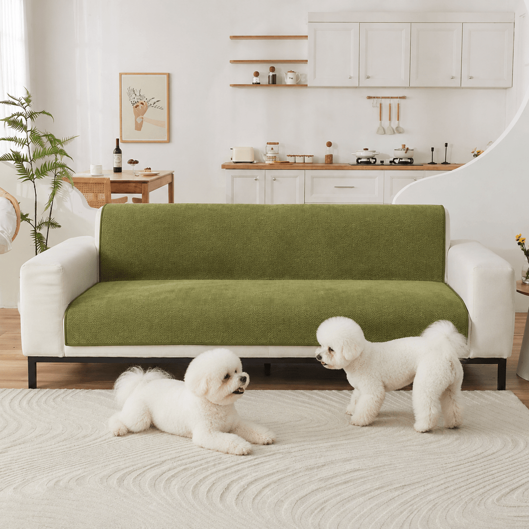 HerringboneGuard Water-Repellent Chenille Sofa Protector - Pawtique