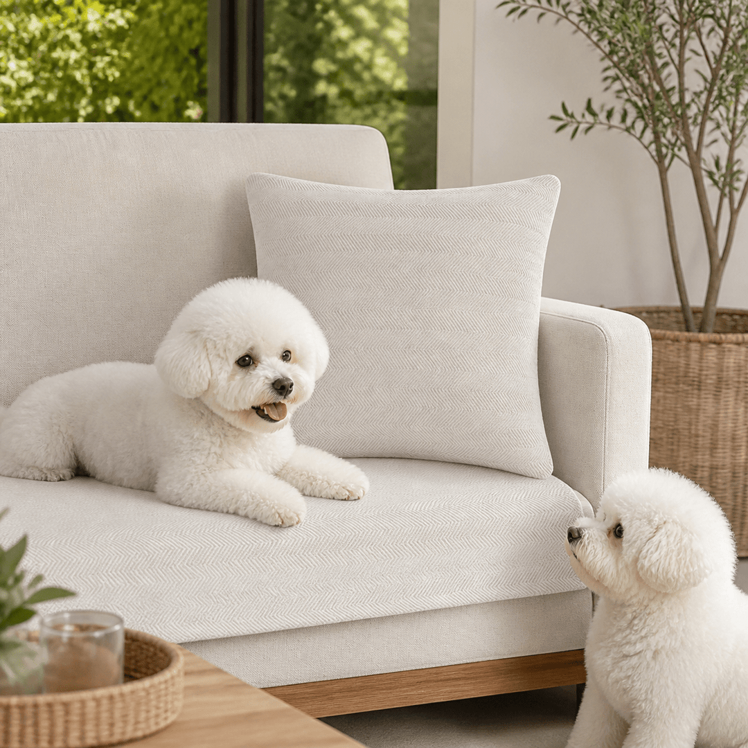 HerringboneGuard Water-Repellent Chenille Sofa Protector - Pawtique