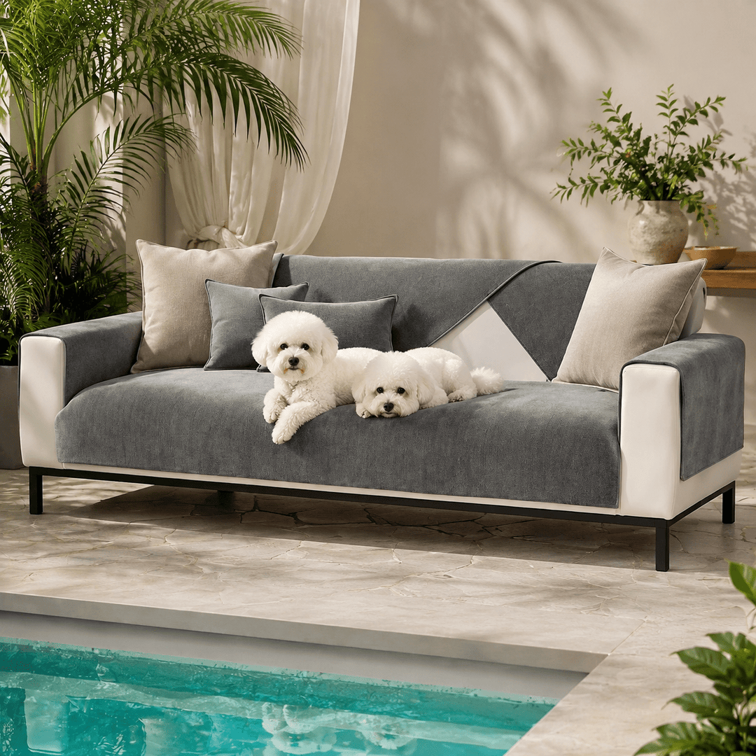 HerringboneGuard Water-Repellent Chenille Sofa Protector - Pawtique