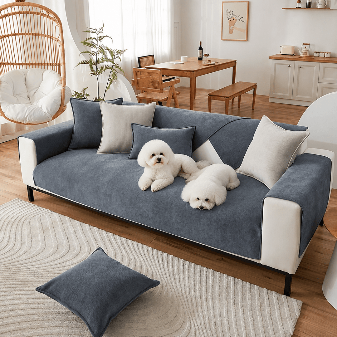 HerringboneGuard Water-Repellent Chenille Sofa Protector - Pawtique