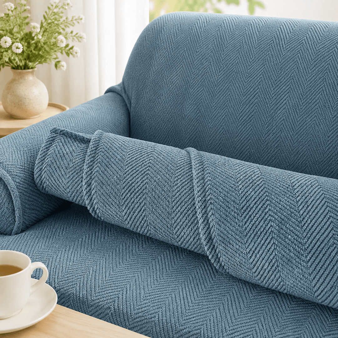 HerringboneGuard Water-Repellent Chenille Sofa Protector - Pawtique
