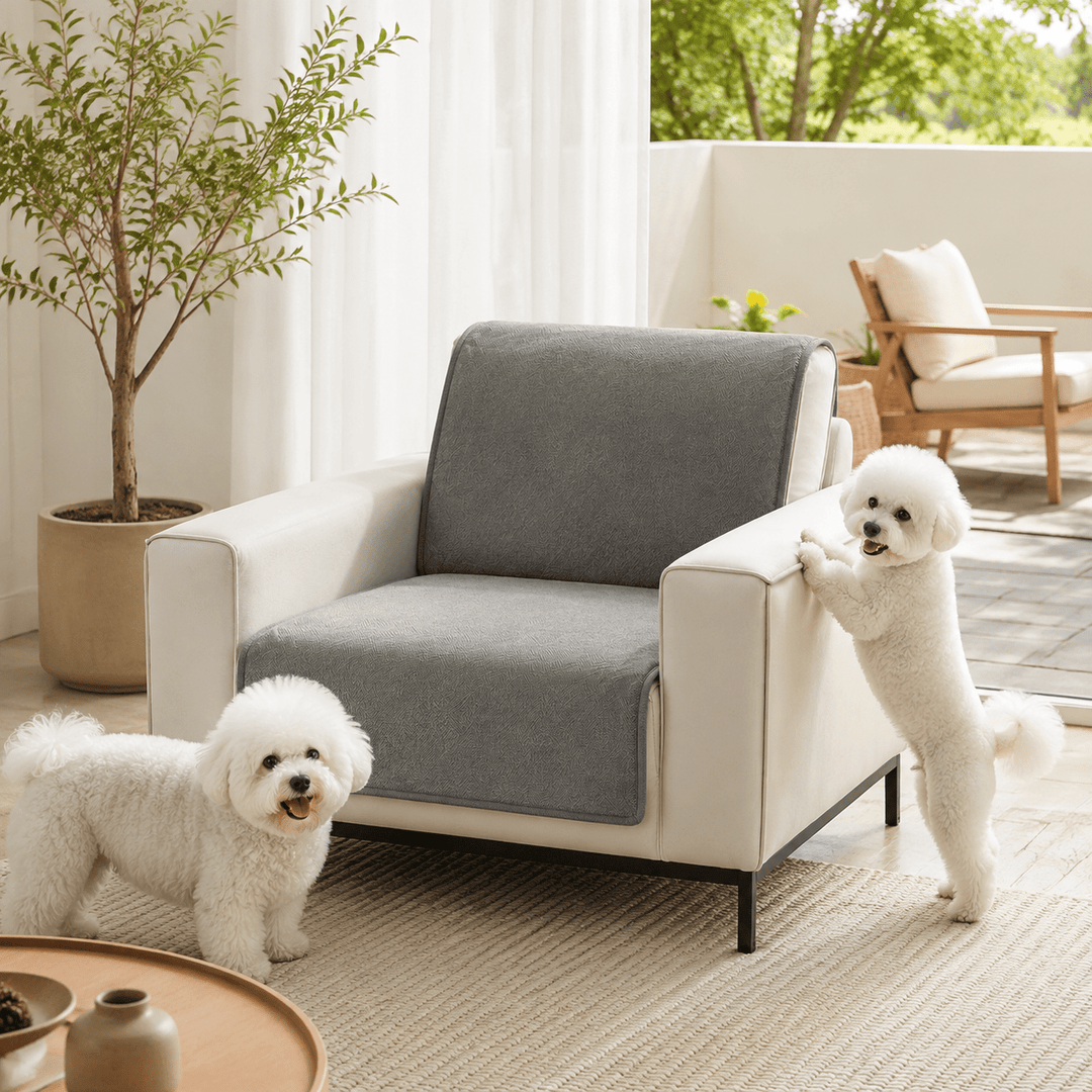 HerringboneGuard Water-Repellent Chenille Sofa Protector - Pawtique