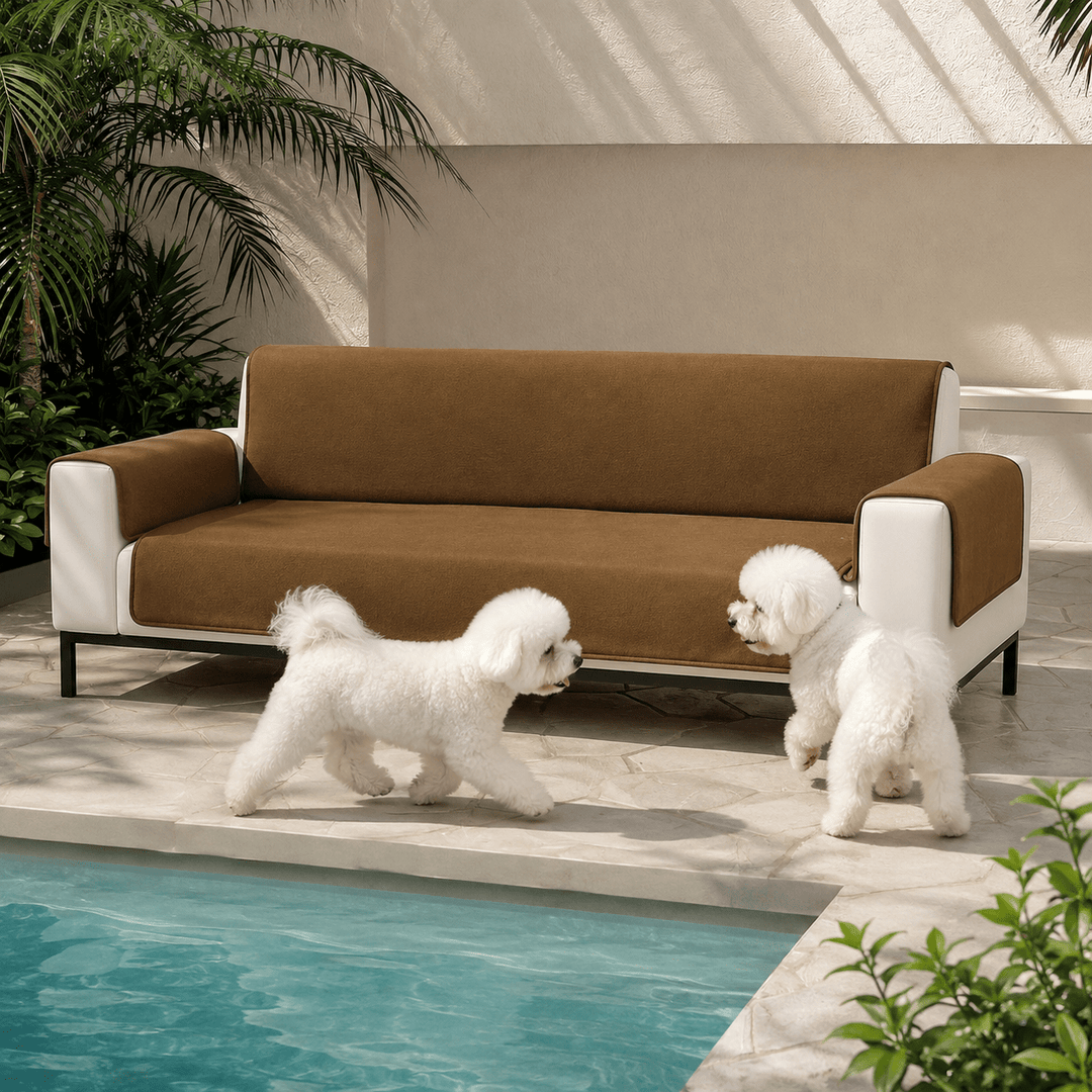 HerringboneGuard Water-Repellent Chenille Sofa Protector - Pawtique