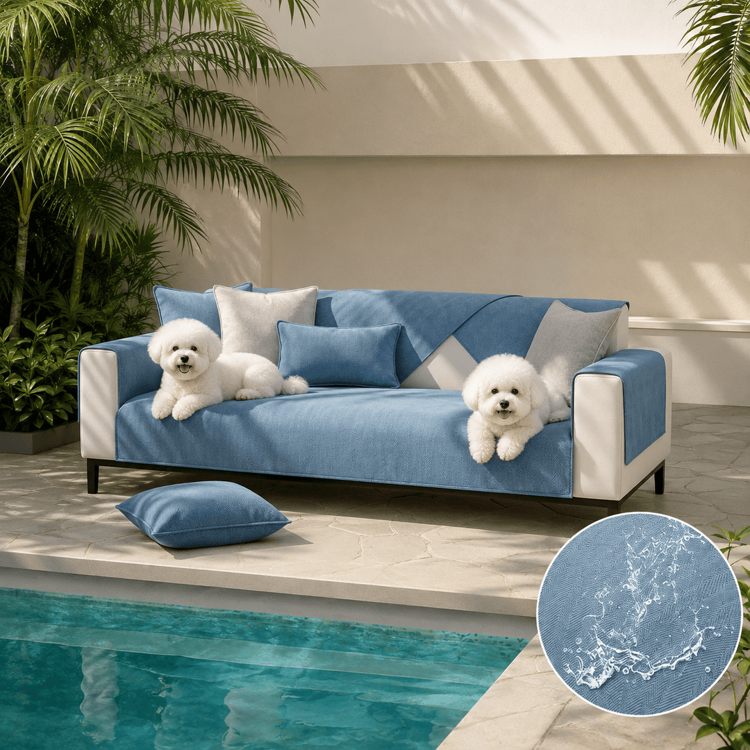 HerringboneGuard Water-Repellent Chenille Sofa Protector - Pawtique