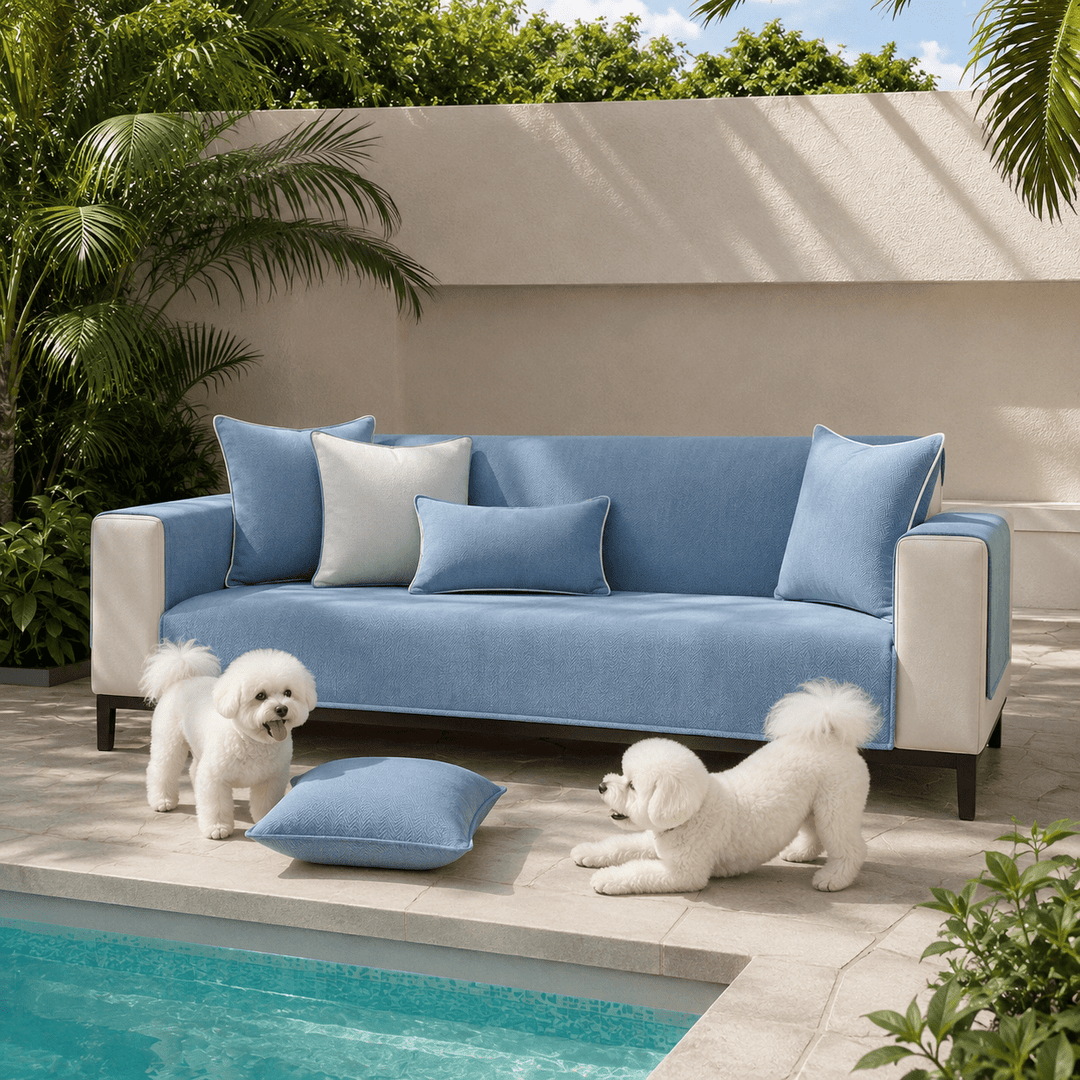 HerringboneGuard Water-Repellent Chenille Sofa Protector - Pawtique