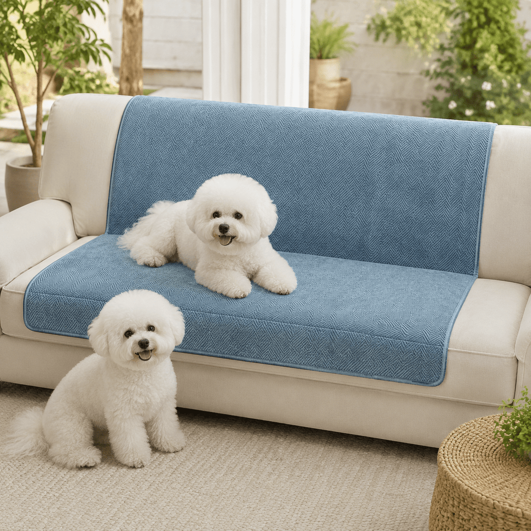 HerringboneGuard Water-Repellent Chenille Sofa Protector - Pawtique