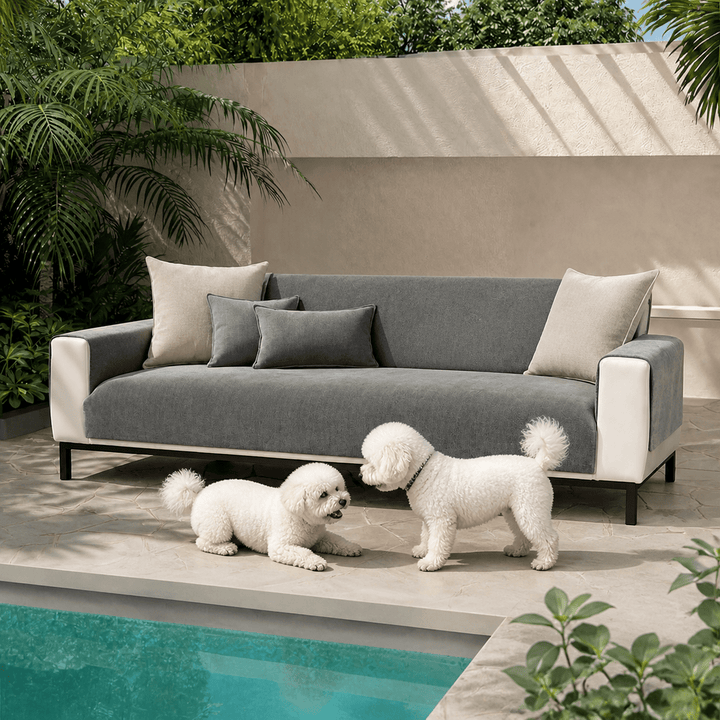 HerringboneGuard Water-Repellent Chenille Sofa Protector - Pawtique