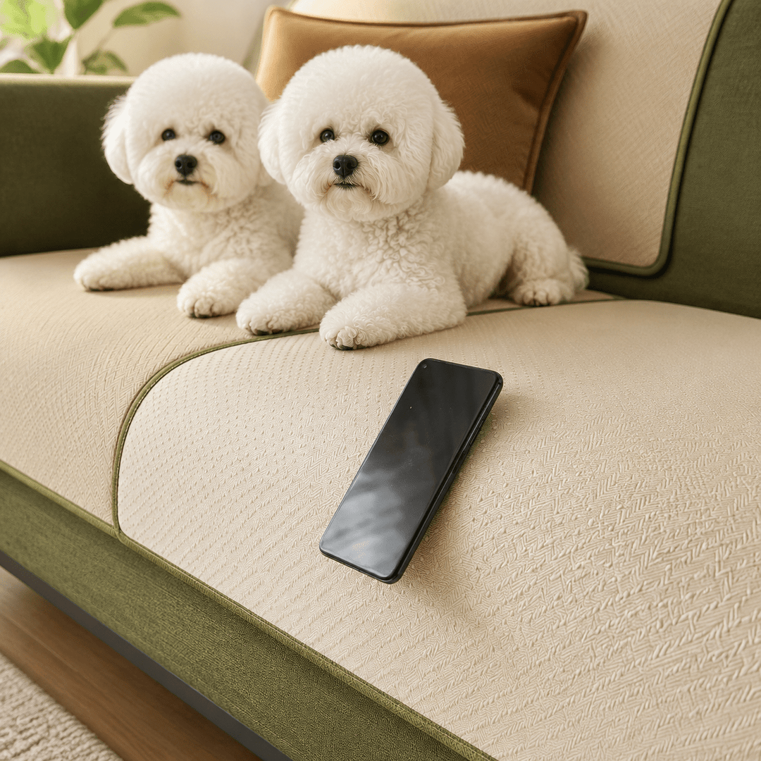 HerringboneGuard Water-Repellent Chenille Sofa Protector - Pawtique