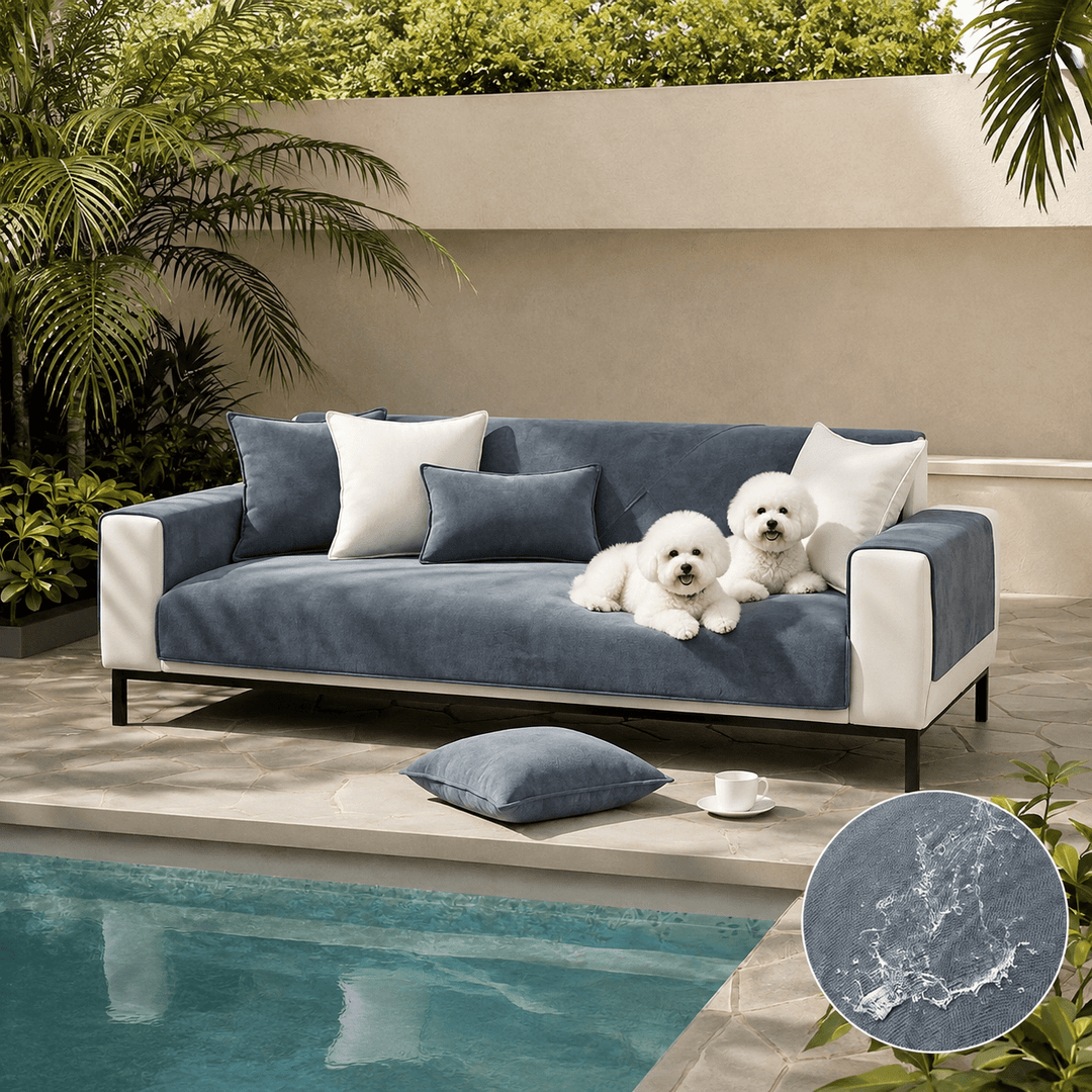 HerringboneGuard Water-Repellent Chenille Sofa Protector - Pawtique