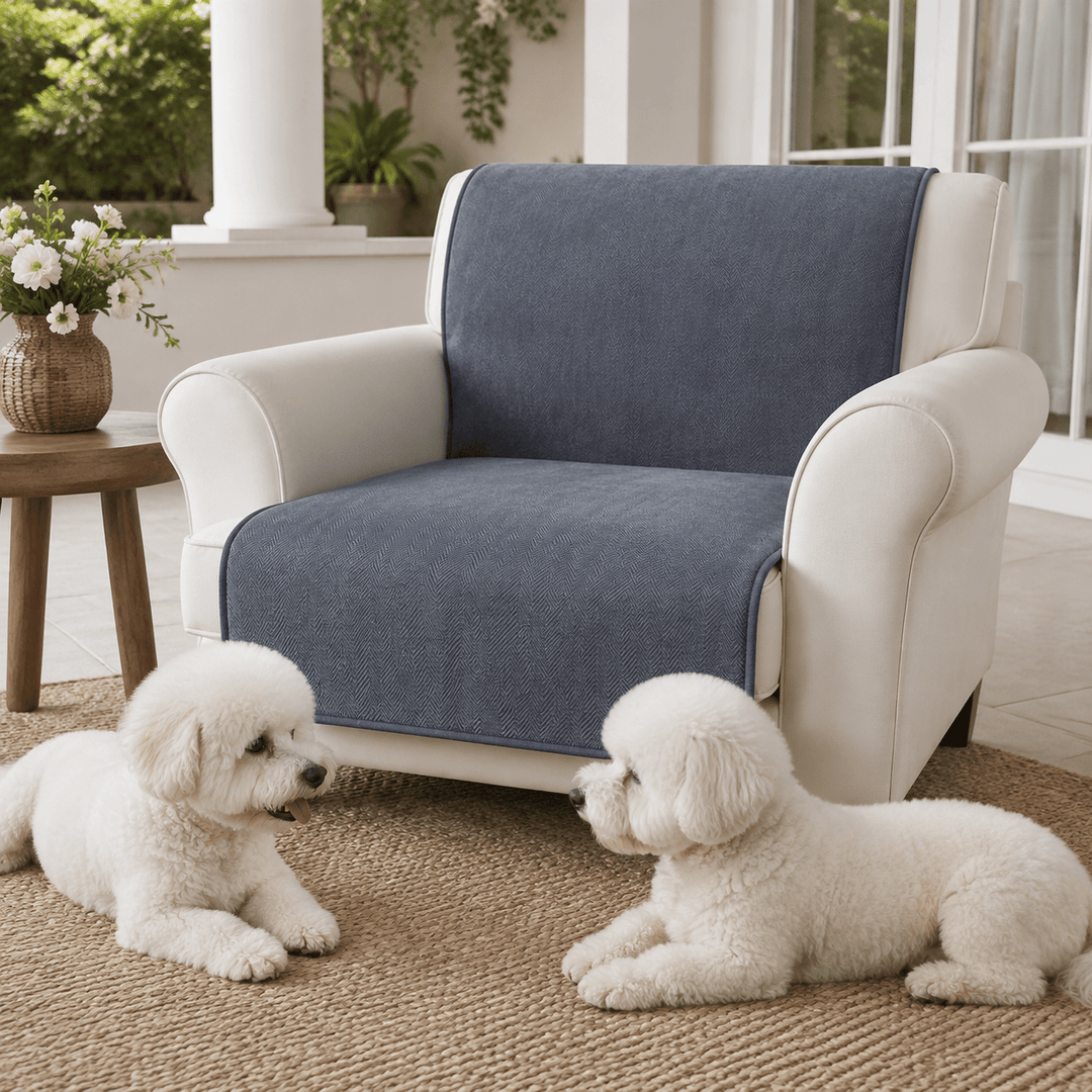 HerringboneGuard Water-Repellent Chenille Sofa Protector - Pawtique