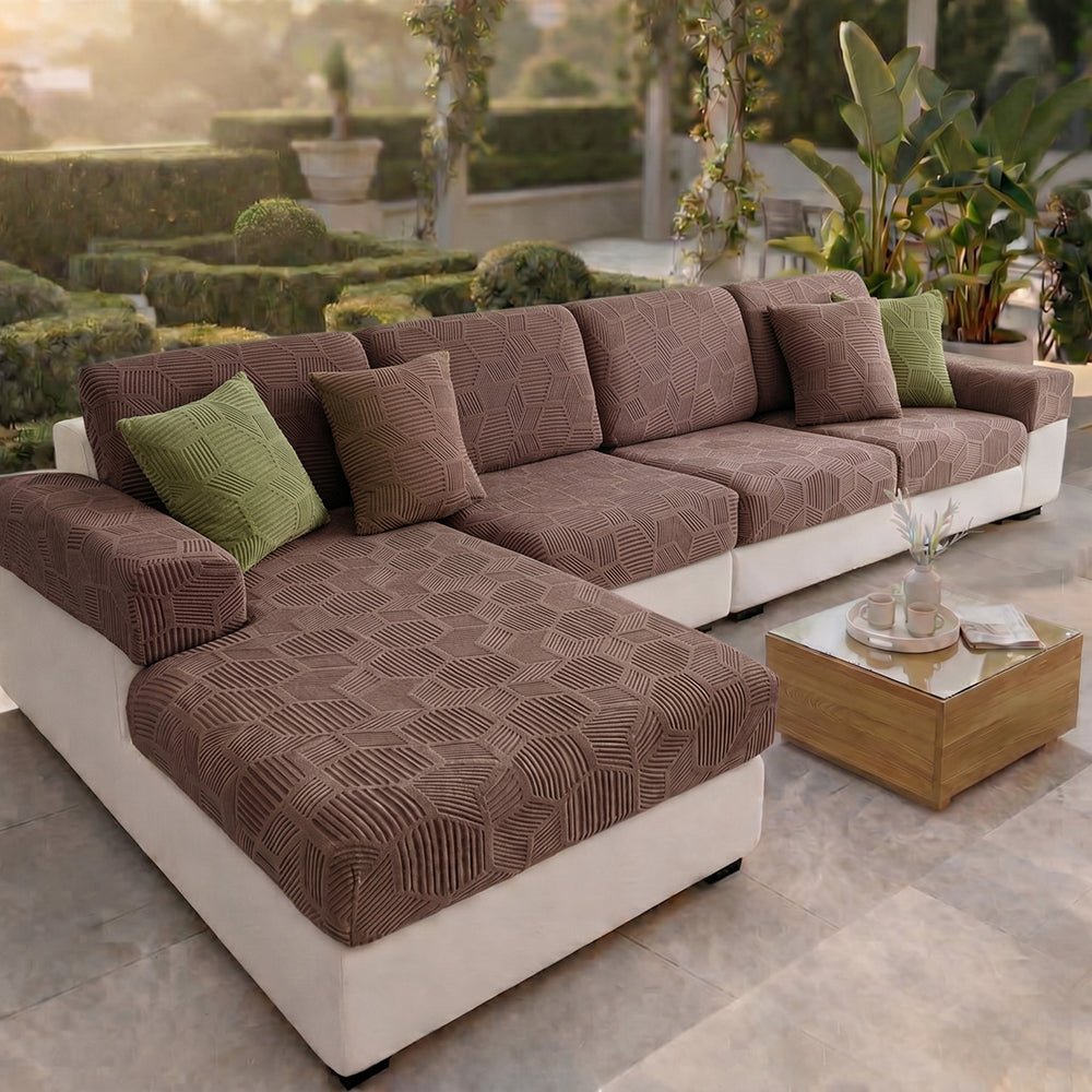 Honeycomb Pattern Water-resistant Stretch Full-Cover Magic Outdoor Couch Cover - Pawtique