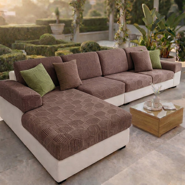 Honeycomb Pattern Water-resistant Stretch Full-Cover Magic Outdoor Couch Cover - Pawtique