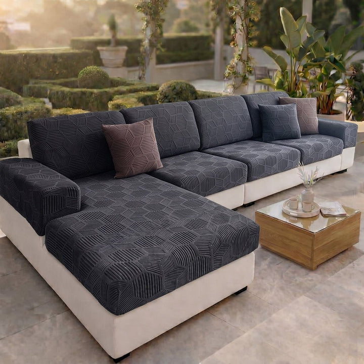Honeycomb Pattern Water-resistant Stretch Full-Cover Magic Outdoor Couch Cover - Pawtique