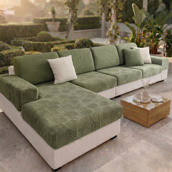Honeycomb Pattern Water-resistant Stretch Full-Cover Magic Outdoor Couch Cover - Pawtique
