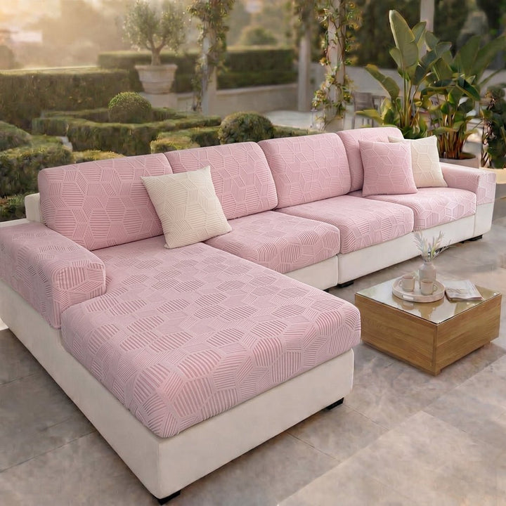 Honeycomb Pattern Water-resistant Stretch Full-Cover Magic Outdoor Couch Cover - Pawtique