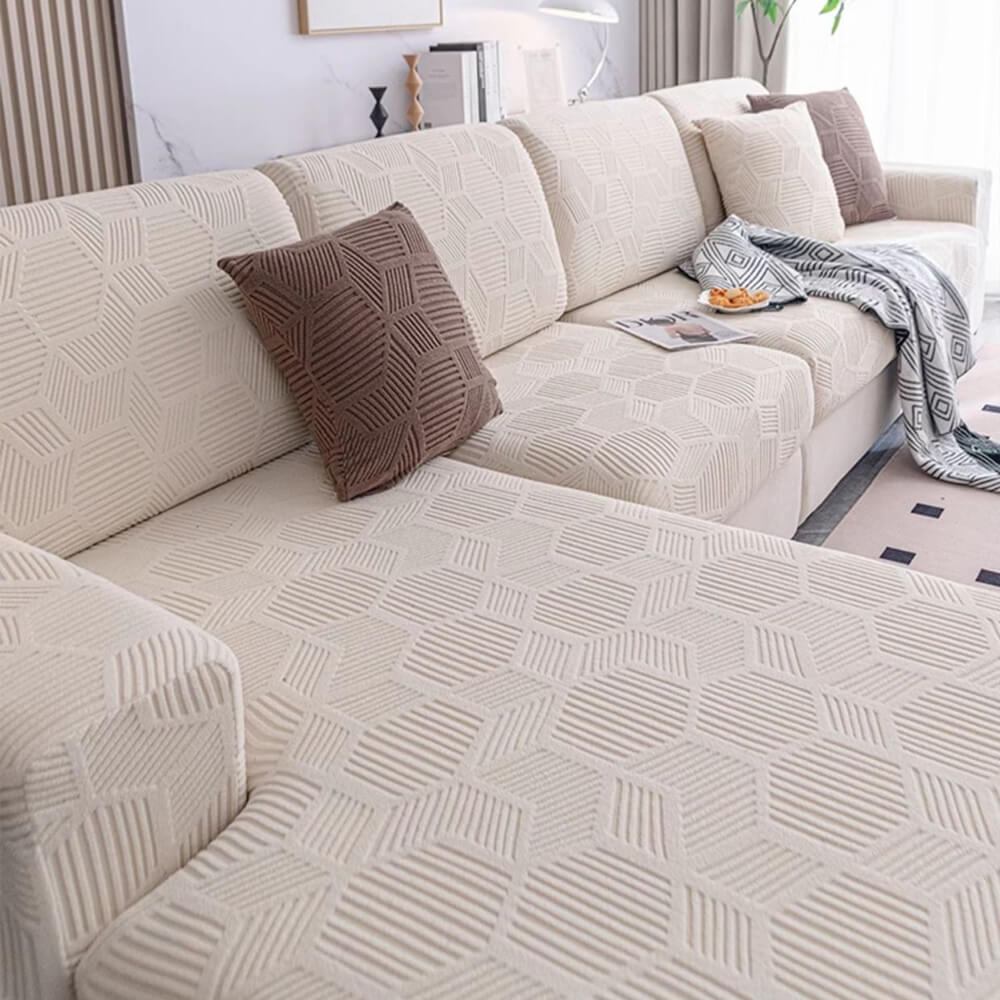 Honeycomb Pattern Water-resistant Stretch Full-Cover Magic Outdoor Couch Cover - Pawtique