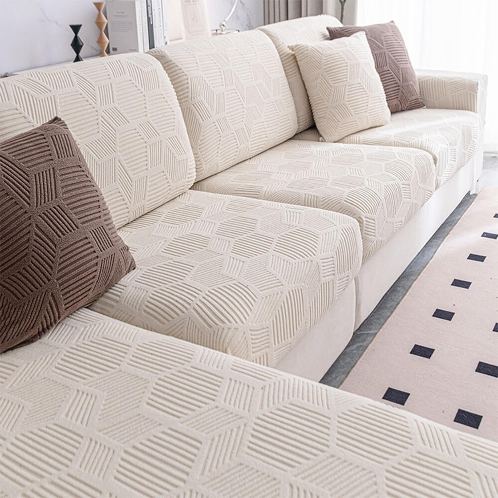 Honeycomb Pattern Water-resistant Stretch Full-Cover Magic Outdoor Couch Cover - Pawtique